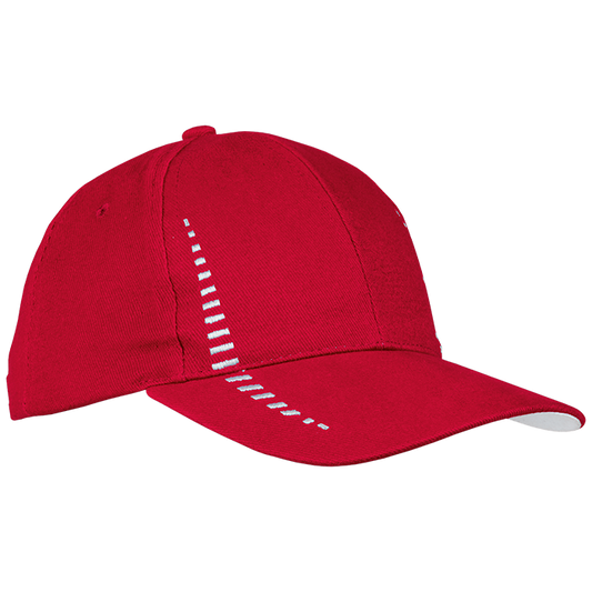 6 Panel Empire Cap - Red/White