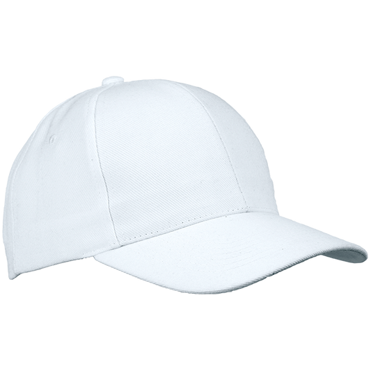 6 Panel Raven Cap - White