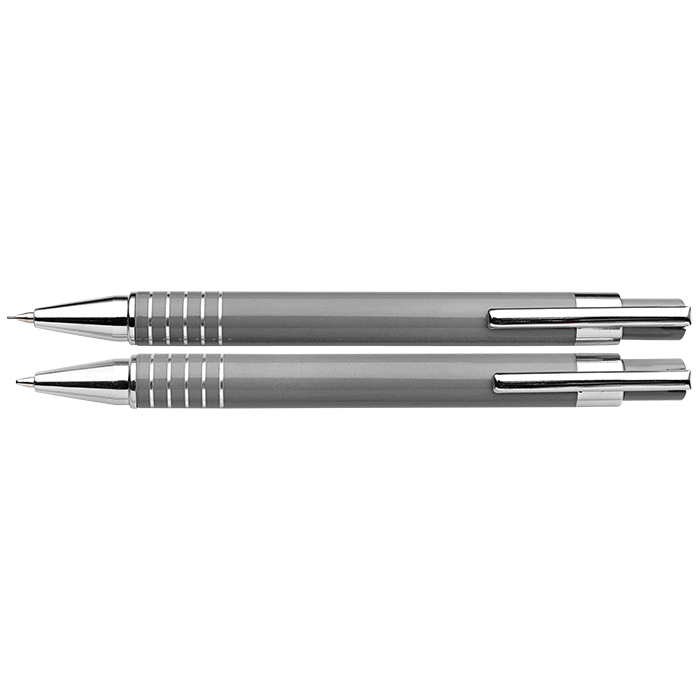 Lacquered Barrel Matching Ballpoint Pen and Clutch Pencil Se - Black