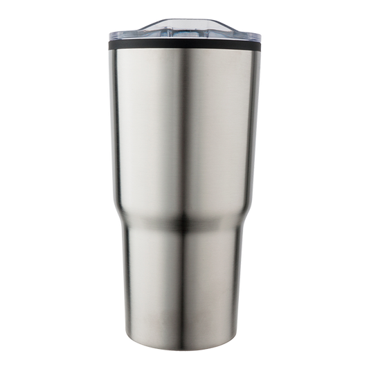 590ml Stainless Steel Mug With Clear Lid - Silver