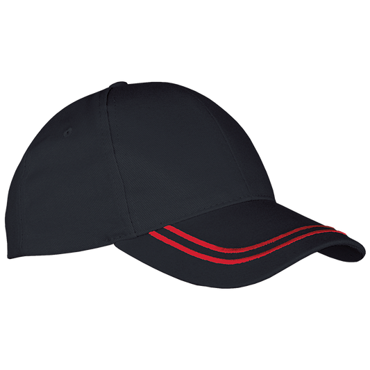 Barron 6 Panel Quattro Cap - Black/Red