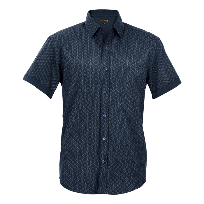 Claremont Lounge Shirt Short Sleeve Mens - Navy/Silver