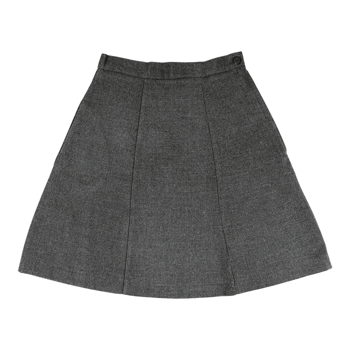Barron Girls Panelled School Skirt - Grey Melange