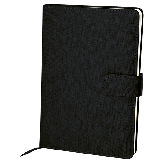 A5 Notebook With Magnetic Clip Cover - Black