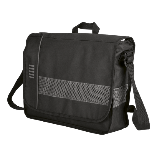 Barron BB0038 - Messenger Bag with Mesh Trim - 600D